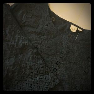 Gap Eyelet Navy Top NWT